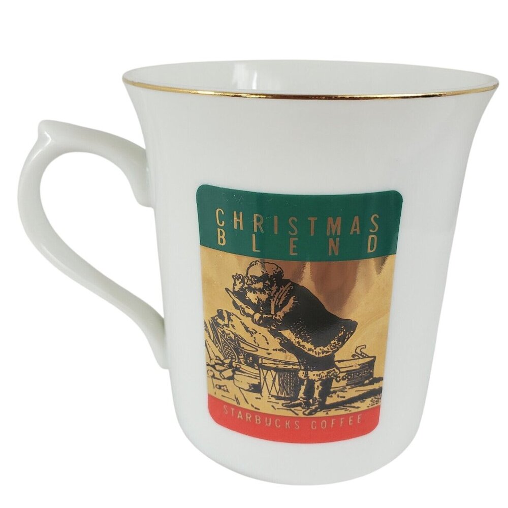Starbucks Christmas Blend Coffee Mug 3.5" cup Santa Claus Japan vtg - Picture 2 of 11